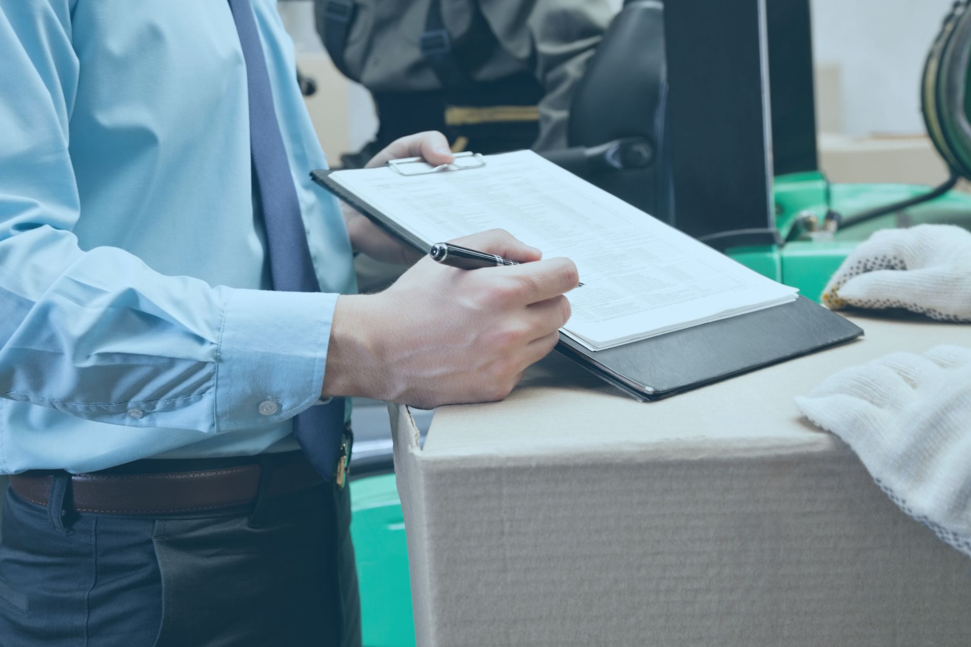 business person with clipboard